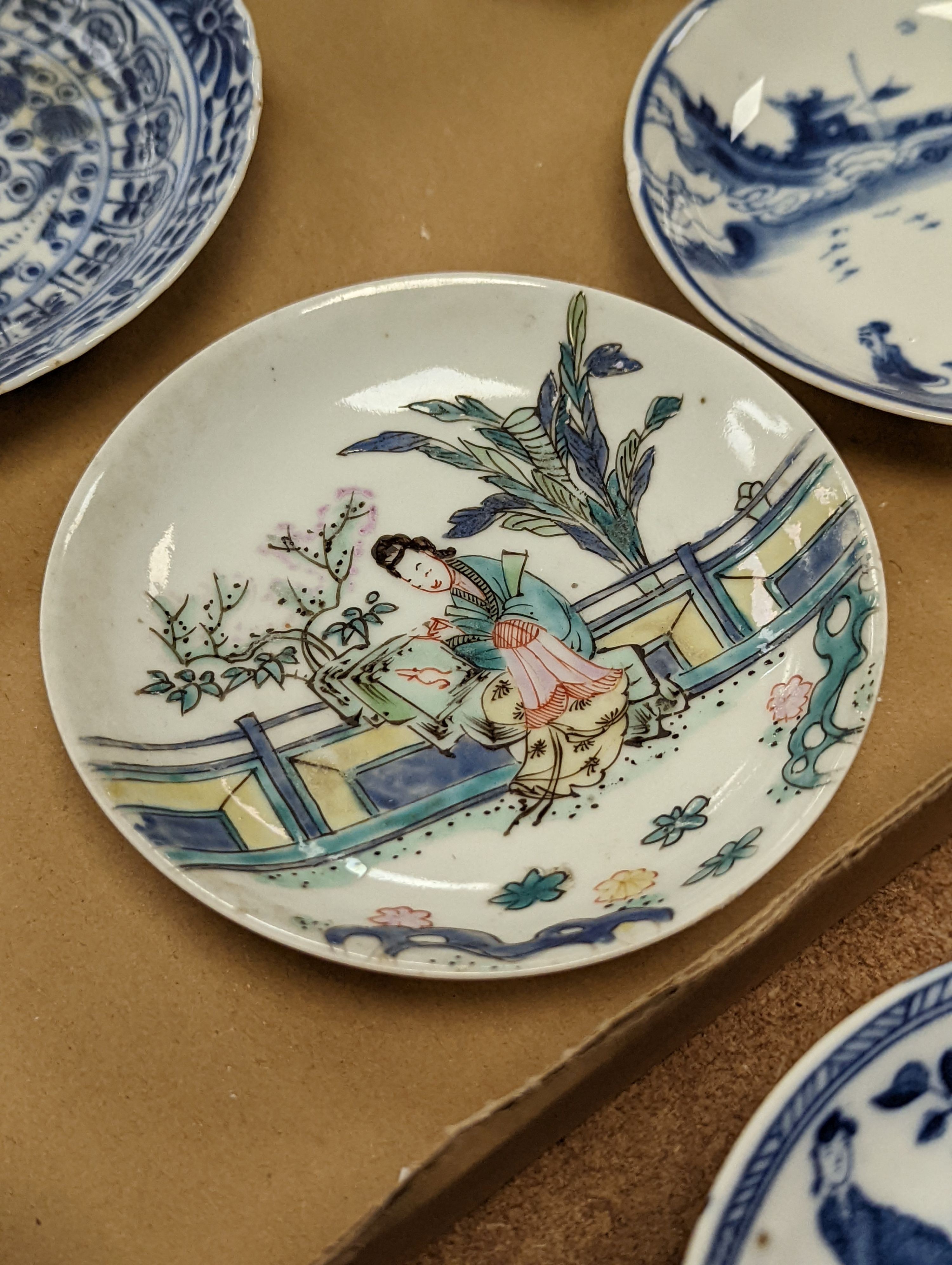 A group of Chinese porcelain teabowls and saucers, 18th-20th century
